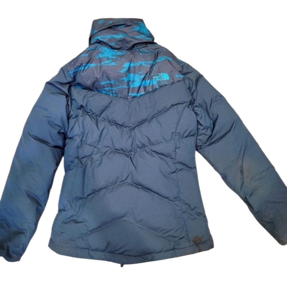 😁The North Face Turquoise Down Vintage Puffer Jacket S - Picture 2 of 4
